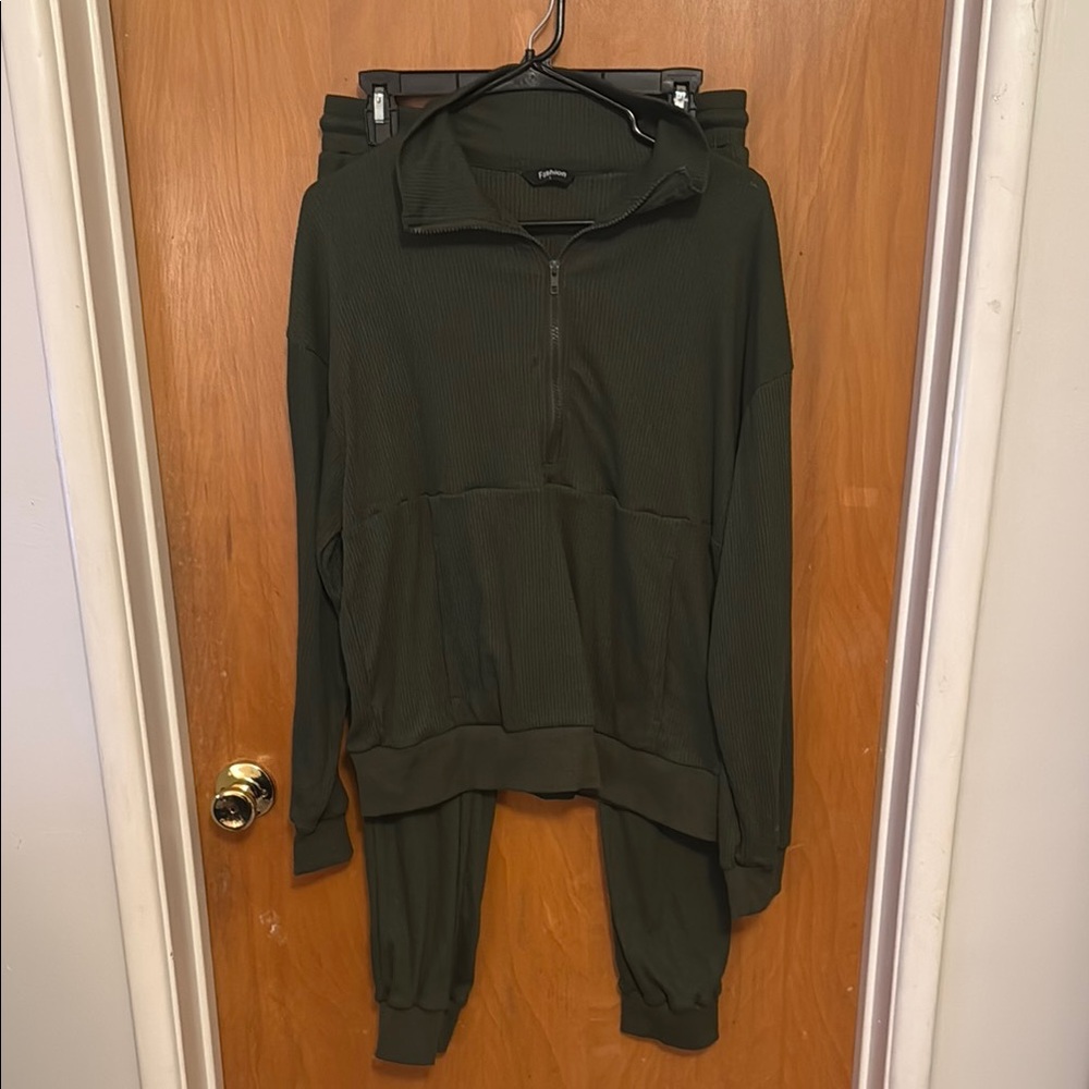 Olive Green Tracksuit Set
